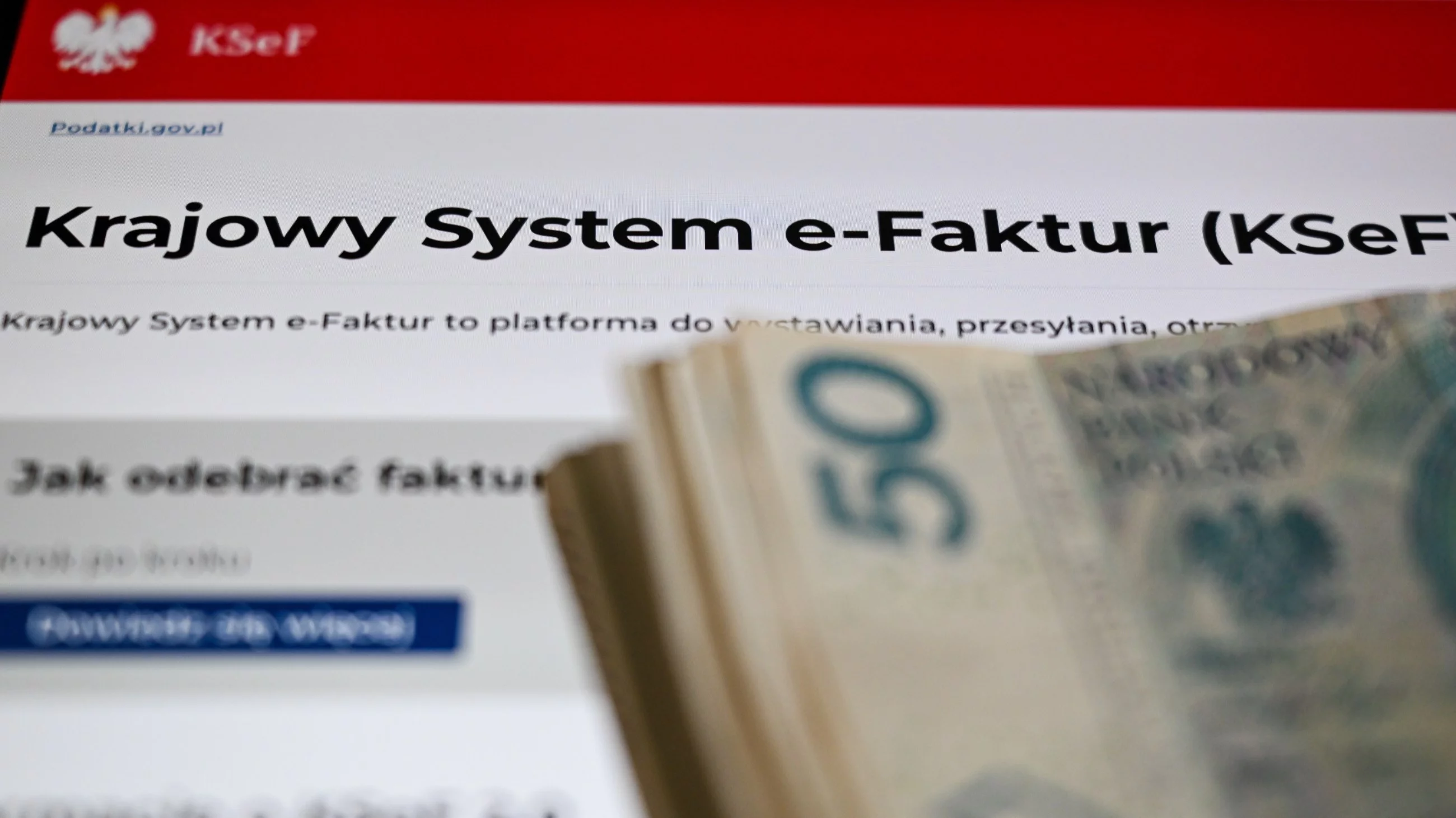 Strona internetowa logowania do Krajowego Systemu e-Faktur (KSeF)