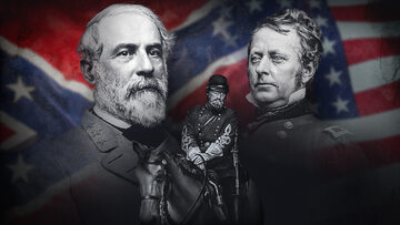 Gen. Robert E. Lee (Konfederacja), gen. Thomas Jackson (Konfederacja), gen. Joe Hooker (Unia)
