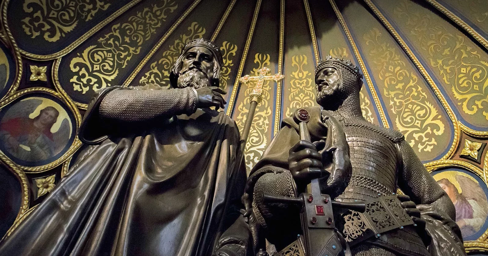 Mieszko I i Bolesław Chrobry w katedrze w Gnieźnie