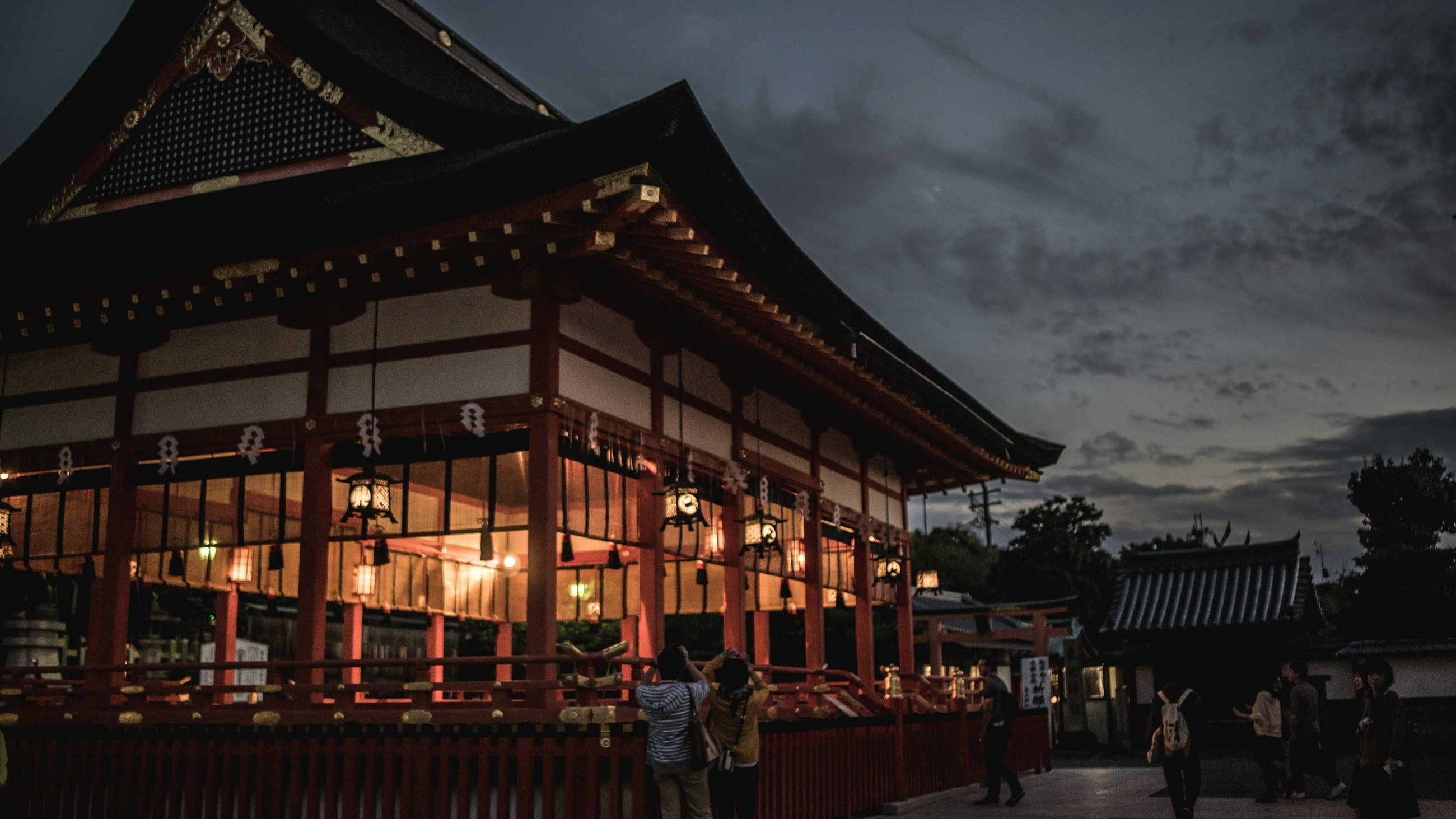 Beautiful night in Inari Shrine, Kyoto