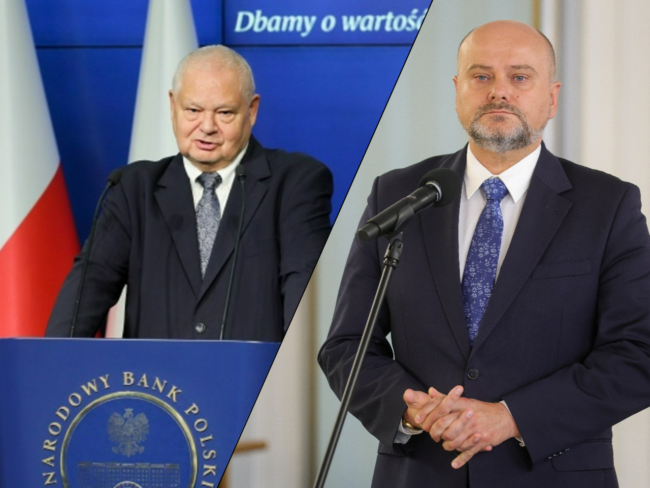 Adam Glapiński, prezes NBP; Andrzej Kosztowniak, poseł PiS