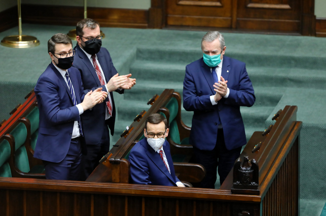 Mateusz Morawiecki, Piotr Mueller, Piotr Gliński, Grzegorz Puda