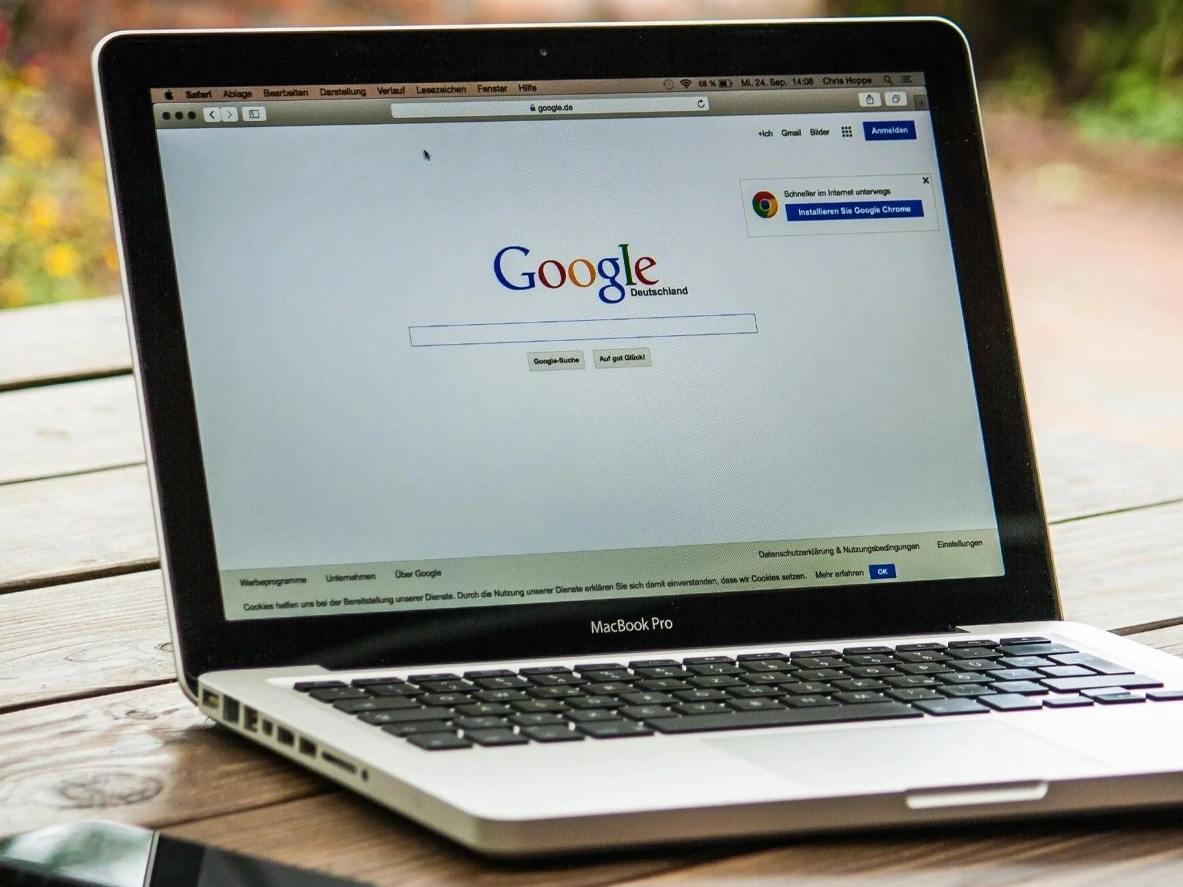 Google Search Engine on Macbook Pro