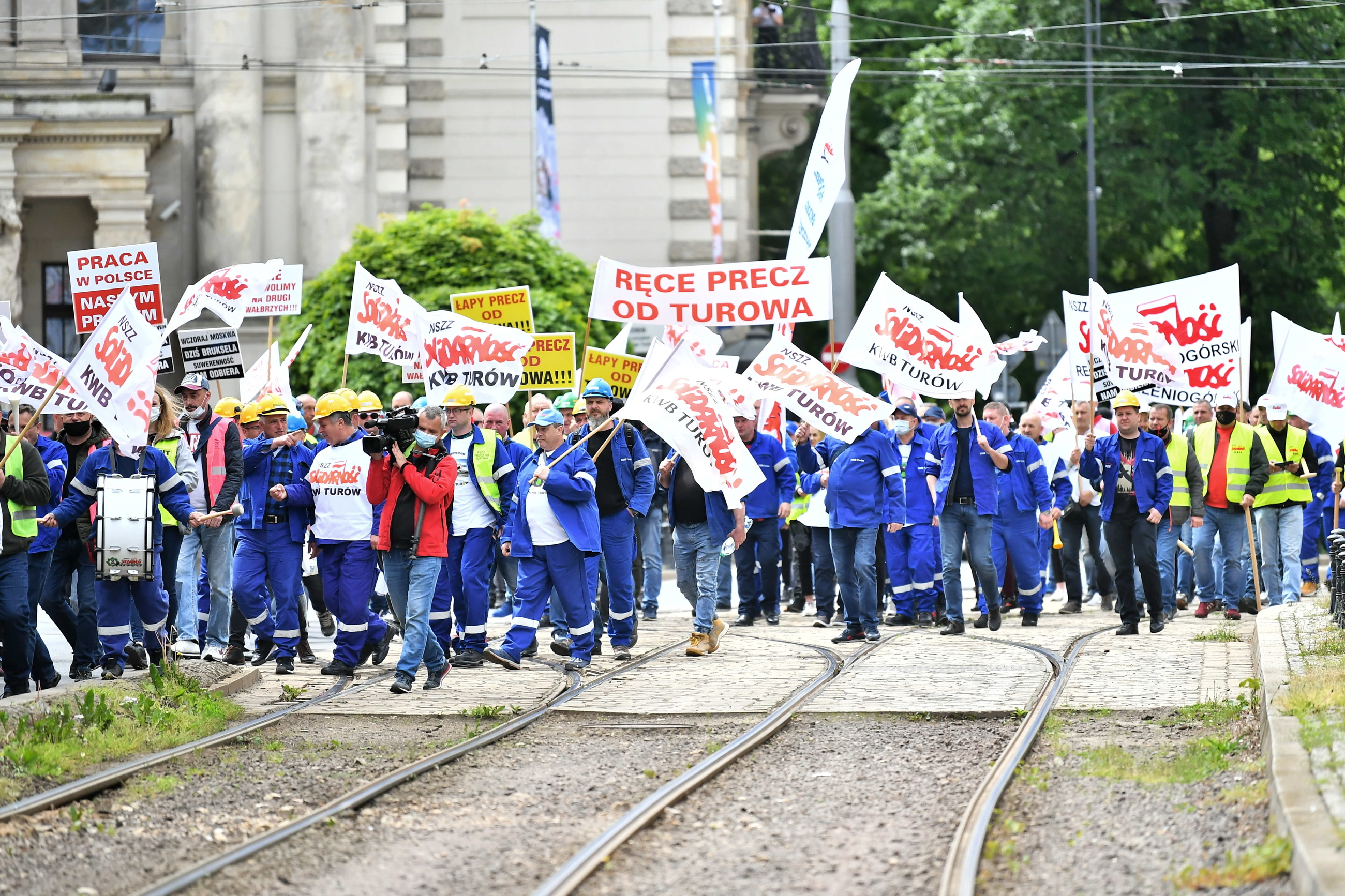 Wrocław: Protest pracowników kopalni Turów