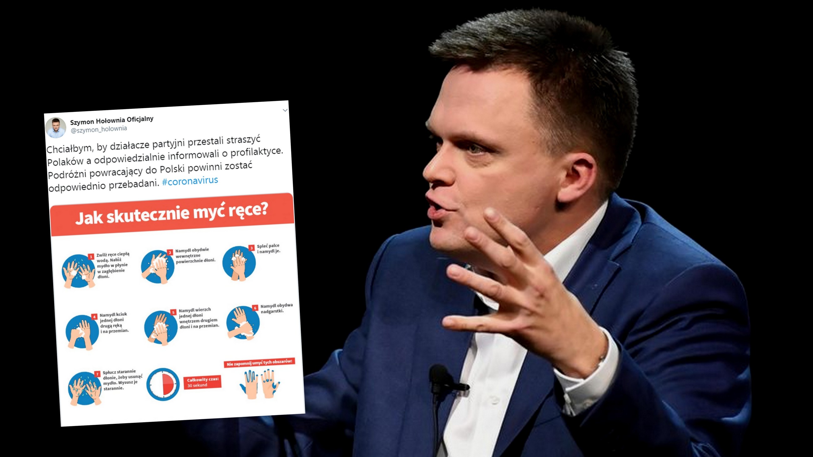 Szymon Hołownia w mediach społecznościowych oskarżył polskie władze o „straszenie Polaków”.