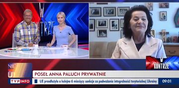Gościem programu "W kontrze" w TVP Info była posłanka PiS Anna Paluch