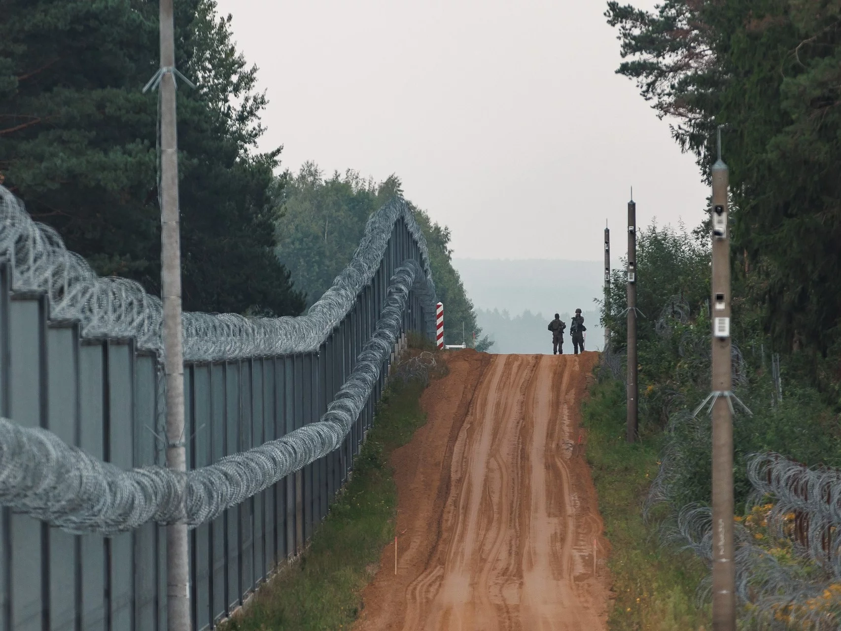 Zapora na granicy polsko-białoruskiej, zdjęcie ilustracyjne