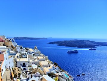 Grecka wyspa Santorini, zdjęcie ilustracyjne
