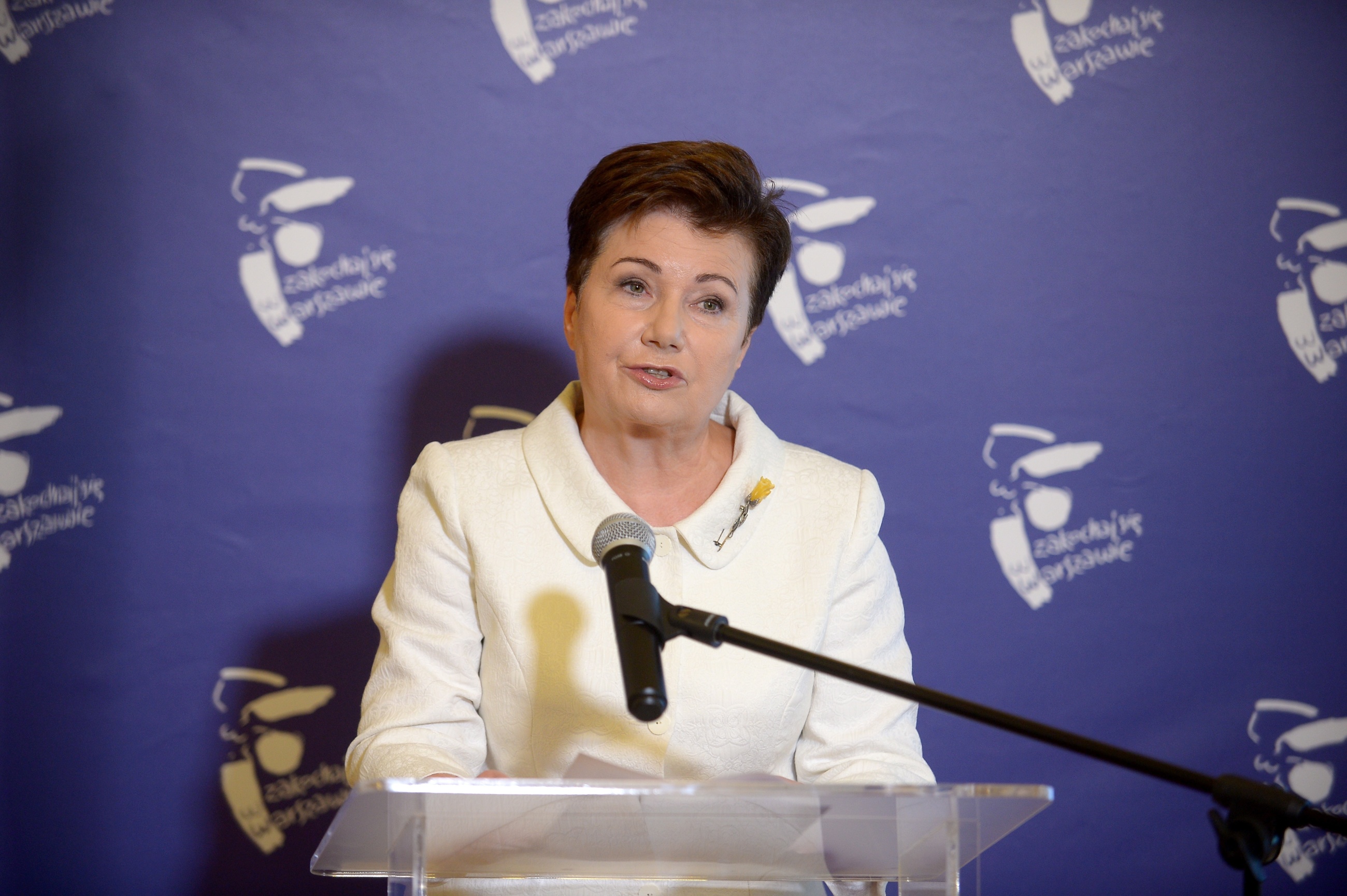 Prezydent Warszawy Hanna Gronkiewicz-Waltz, podczas konferencji prasowejw Warszawie