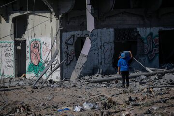 Gruzy w Jablaiya. Północna Strefa Gazy, 11 października 2023 r.