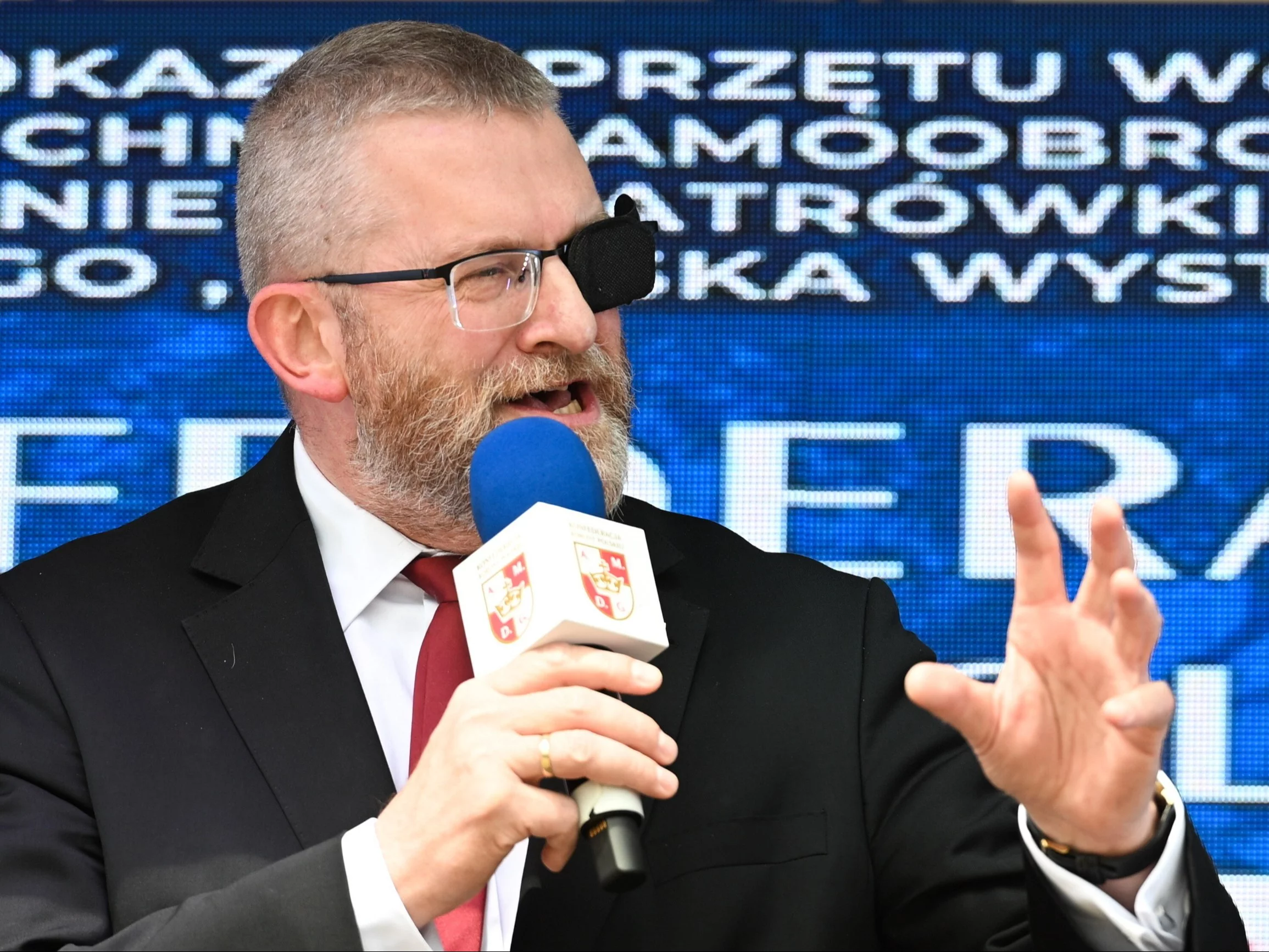 Prezes Konfederacji Korony Polskiej, europoseł Grzegorz Braun