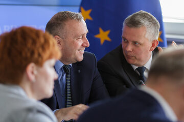 Grzegorz Schetyna i Tomasz Siemoniak na posiedzeniu gabinetu cieni