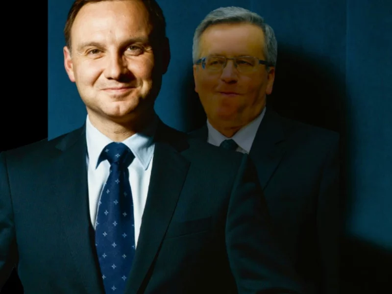 Andrzej Duda na tyle zdjęcia Bronisława Komorowskiego