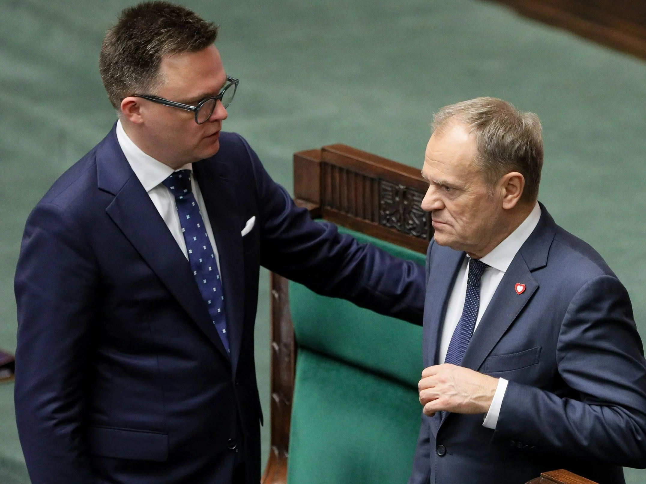 Marszałek Sejmu Szymon Hołownia i premier Donald Tusk