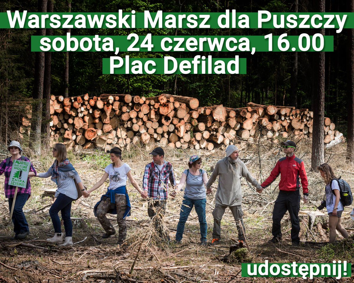 Protest w obronie Puszczy Białowieskiej w Warszawie