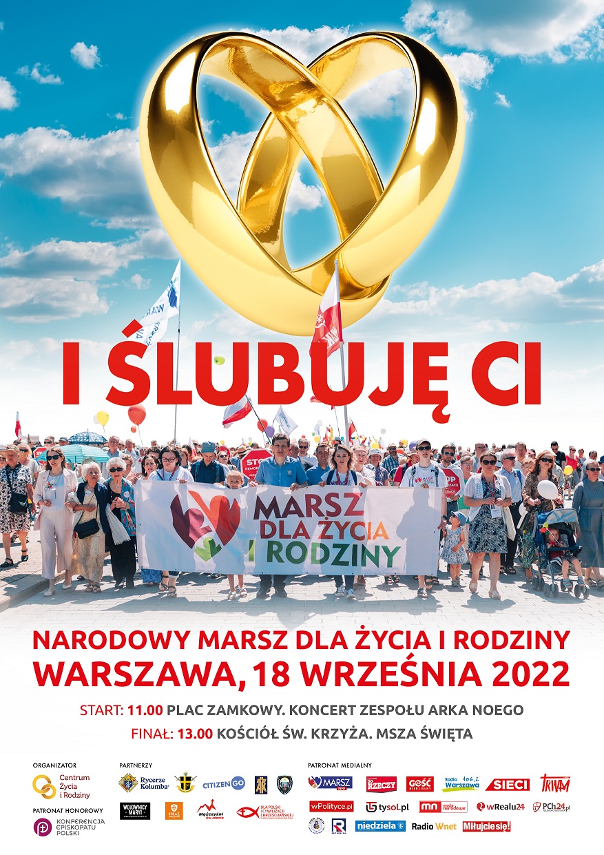 „I ślubuję Ci” oficjalny plakat Narodowego Marszu dla Życia i Rodziny