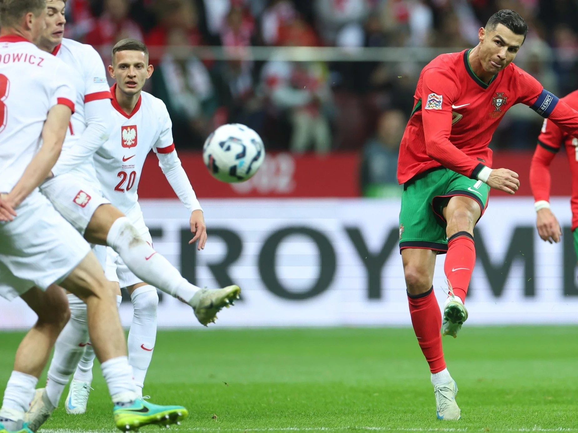 Cristiano Ronaldo podczas meczu z Polską