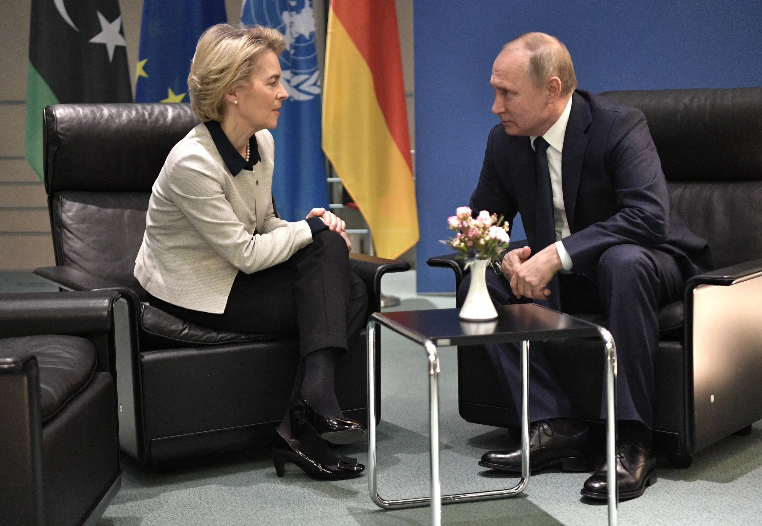 Ursula von der Leyen oraz Władimir Putin