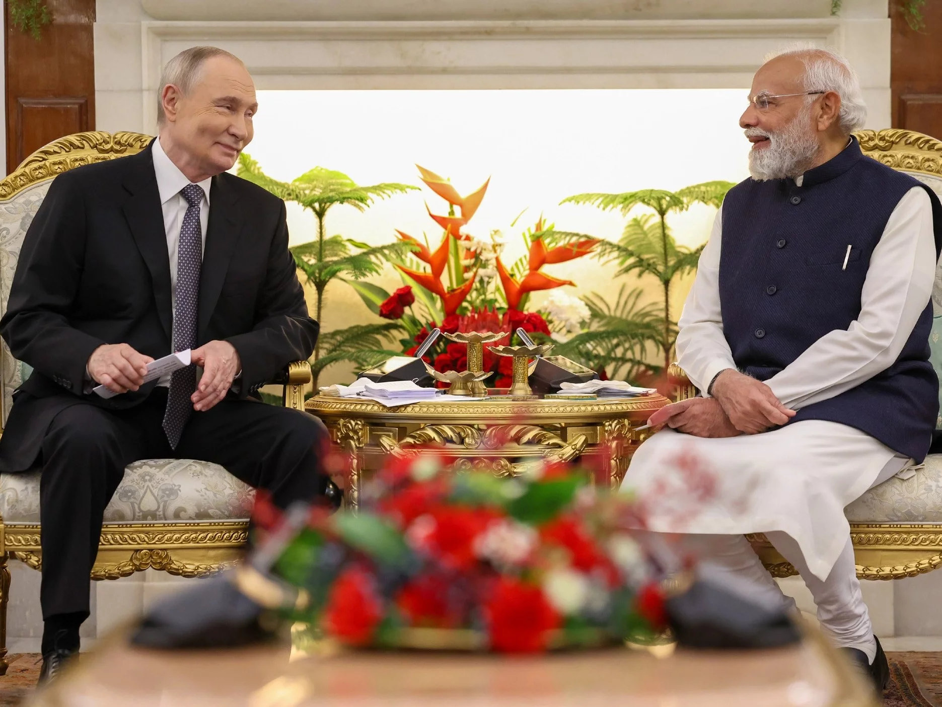 Prezydent Rosji Władimir Putin i premier Indii Narendra Modi