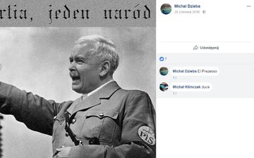 J. Kaczyński jako Hitler