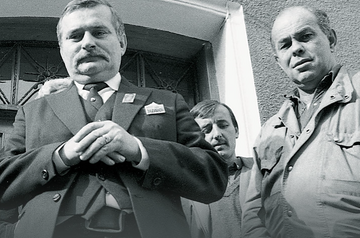 Jacek Koron i Lech Wałęsa w marcu 1984 r. w Gdańsku
