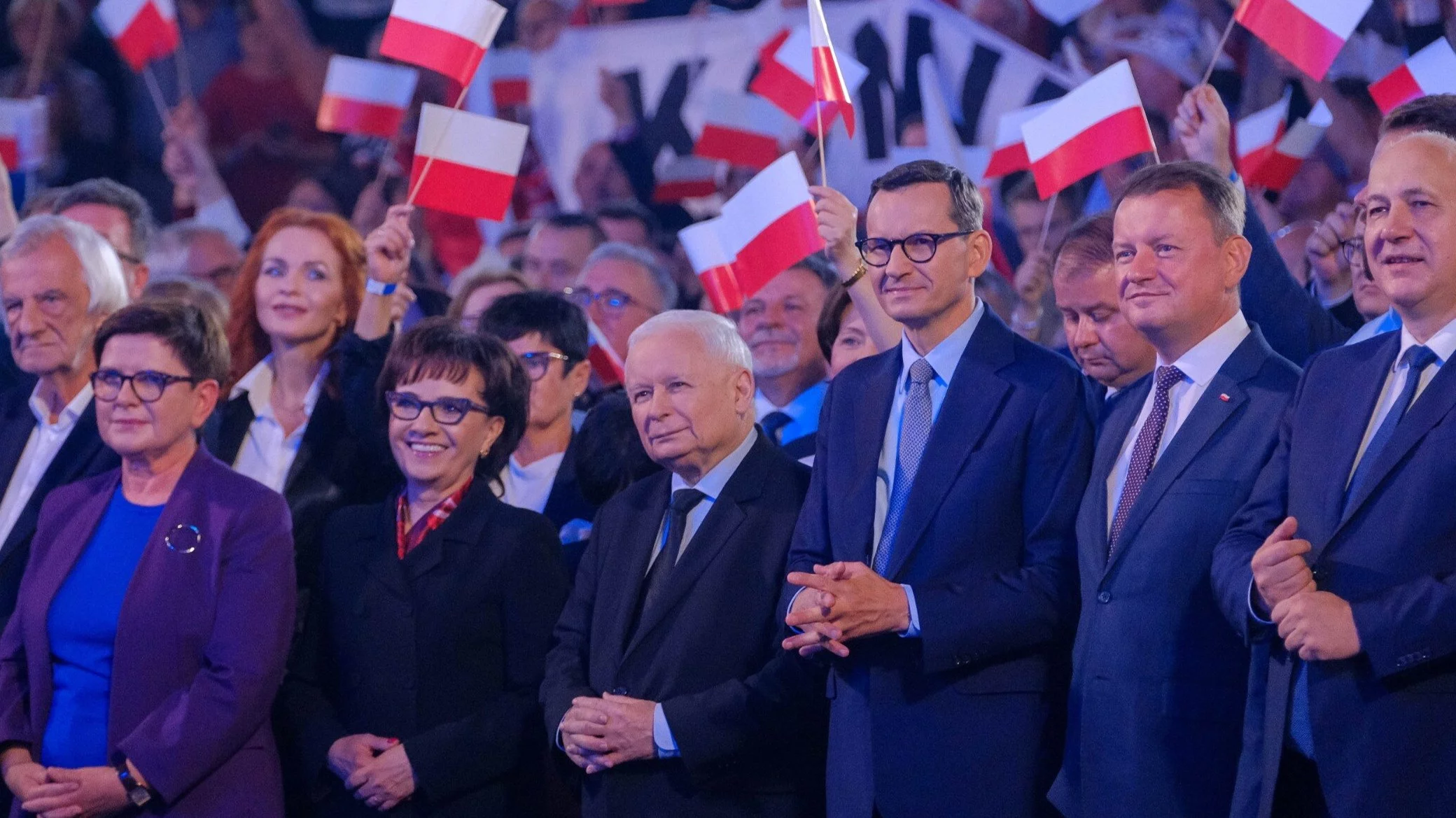Politycy PiS podczas konwencji w Katowicach