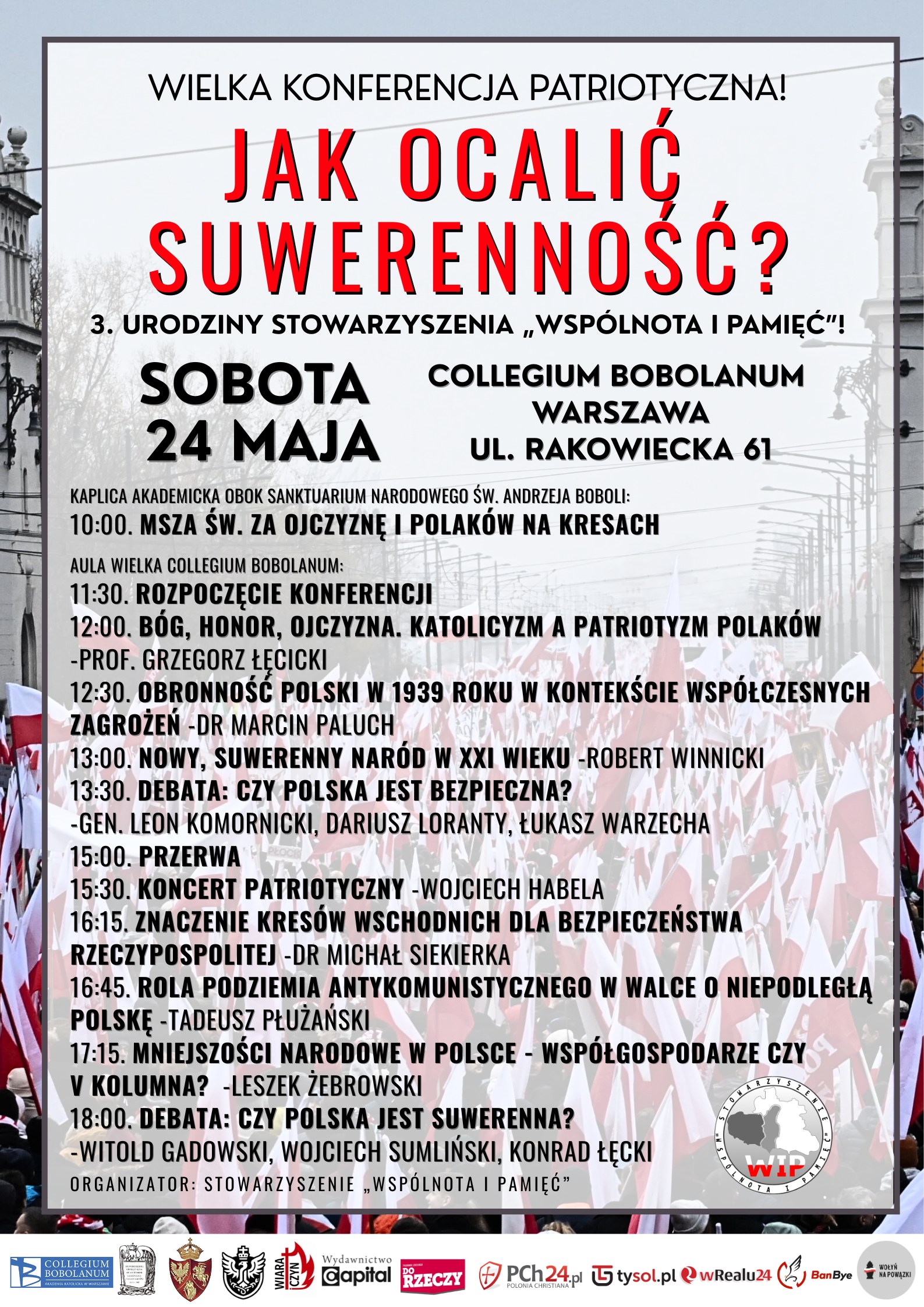 Jak ocalić suwerenność? 24 maja konferencja patriotyczna w Warszawie!