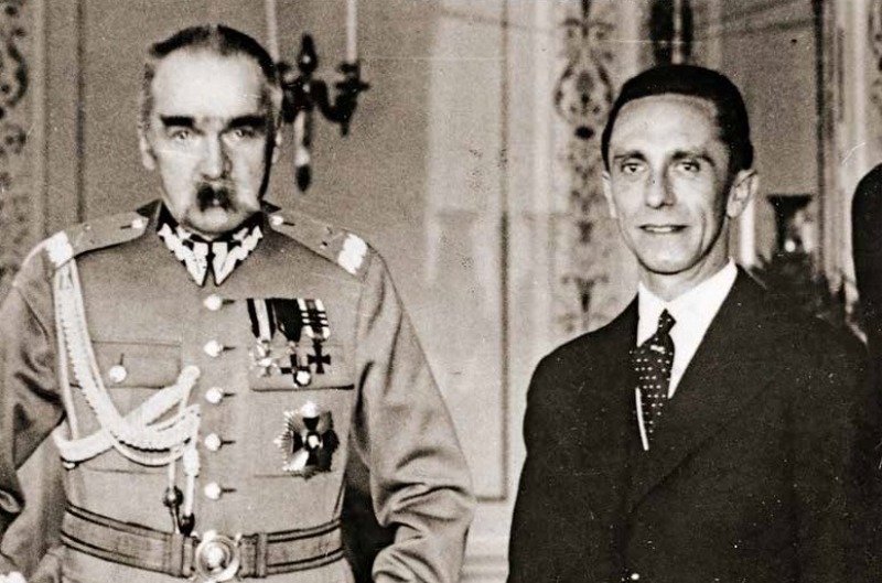 Joseph Goebbels na spotkaniu z marszałkiem Józefem Piłsudskim, Warszawa, czerwiec 1934 r. (pięć miesięcy po podpisaniu polsko-niemieckiej deklaracji o niestosowaniu przemocy)