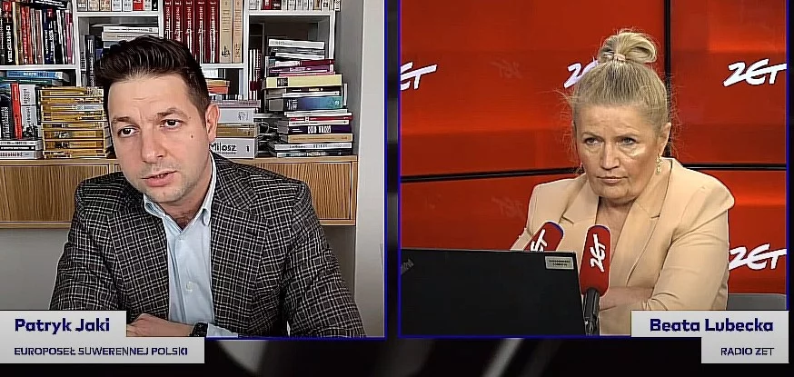 Europoseł Suwerennej Polski Patryk Jaki i Beata Lubecka w Radio ZET