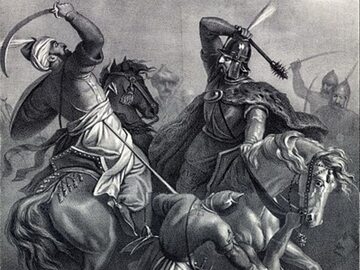 Jan Hunyady walczy z Turkami w bitwie pod Warną
