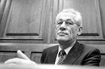 Jan Lesiak podczas rozprawy w sądzie