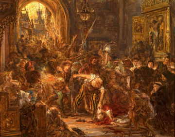 Jan Matejko „Śmierć Tęczyńskiego w kościele Franciszkanów” (1879 r.)
