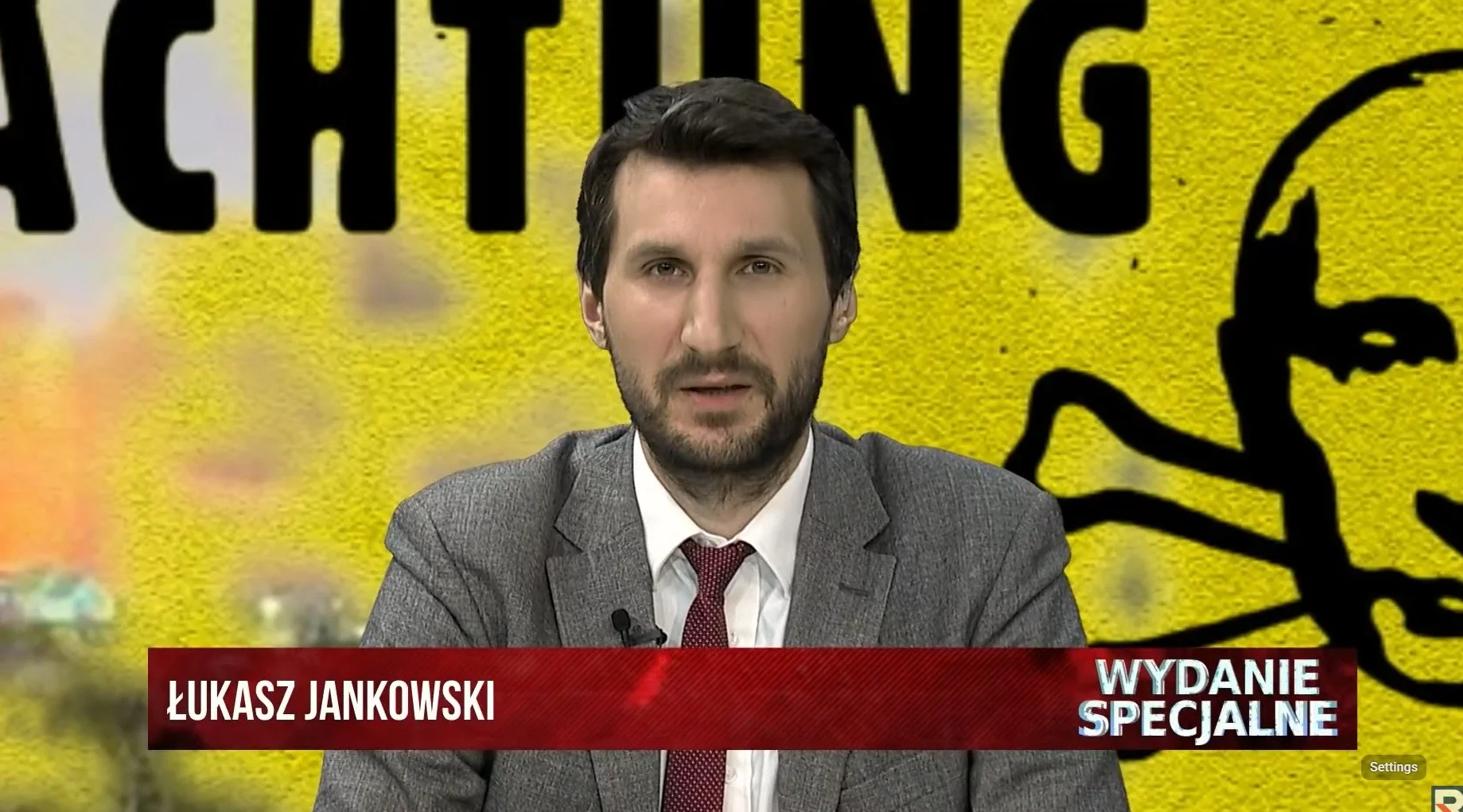 Dziennikarz Łukasz Jankowski w Telewizji Republika