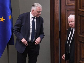 Jarosław Gowin i Jarosław Kaczyński w Sejmie