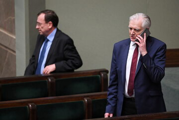 Jarosław Gowin i Mariusz Kamiński podczas obrad Sejmu