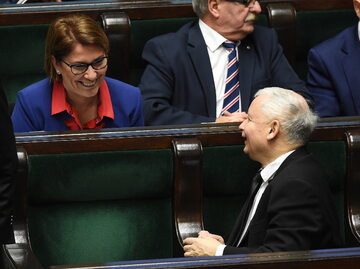 Jarosław Kaczyński i Beata Mazurek