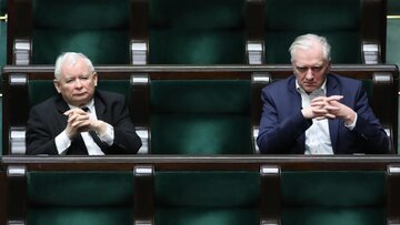 Jarosław Kaczyński i Jarosław Gowin w Sejmie