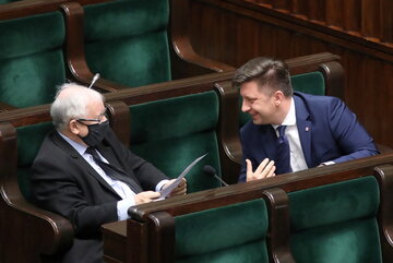 Jarosław Kaczyński i Michał Dworczyk