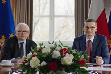 Jarosław Kaczyński oraz Mateusz Morawiecki