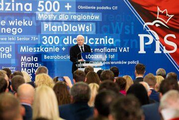 Jarosław Kaczyński podczas konwencji PiS w Łodzi