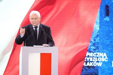 Jarosław Kaczyński podczas konwencji PiS