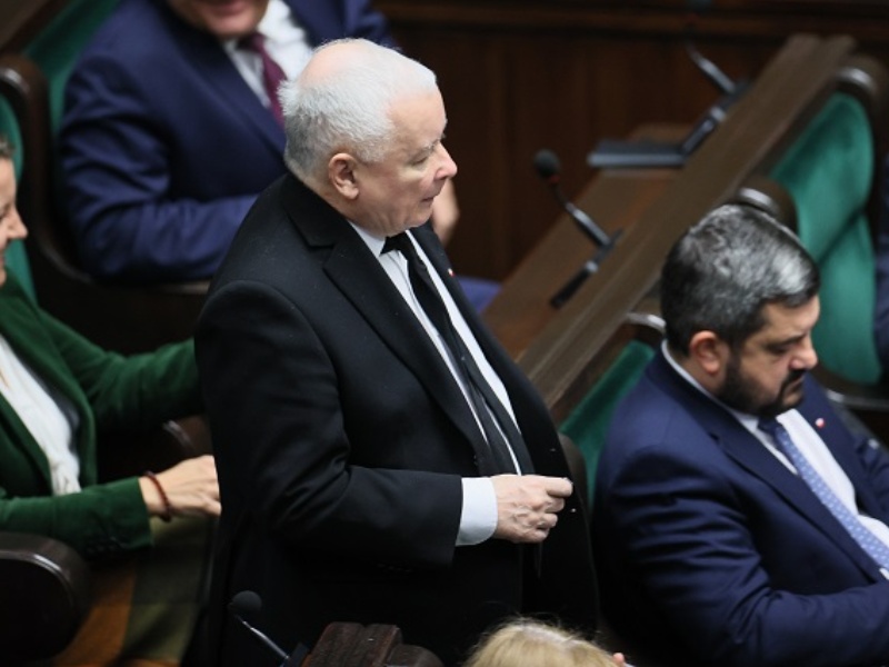 Prezes PiS Jarosław Kaczyński w Sejmie