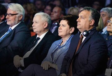 Jarosława Kaczyński, Beata Szydło i Wiktor Orban
