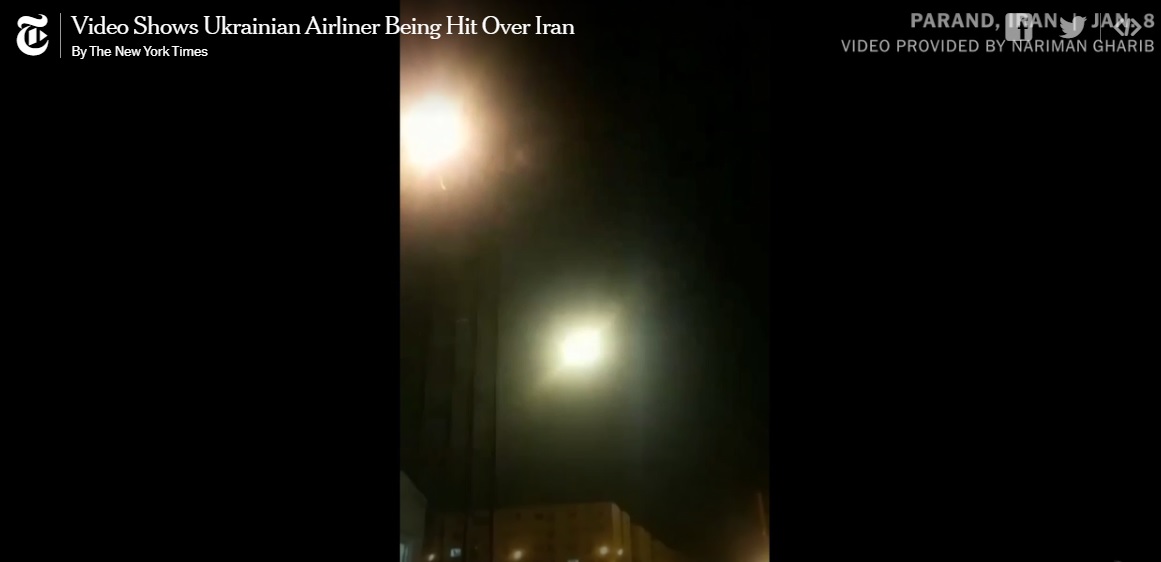 Katastrofa ukraińskiego samolotu. Nagranie "NYT"