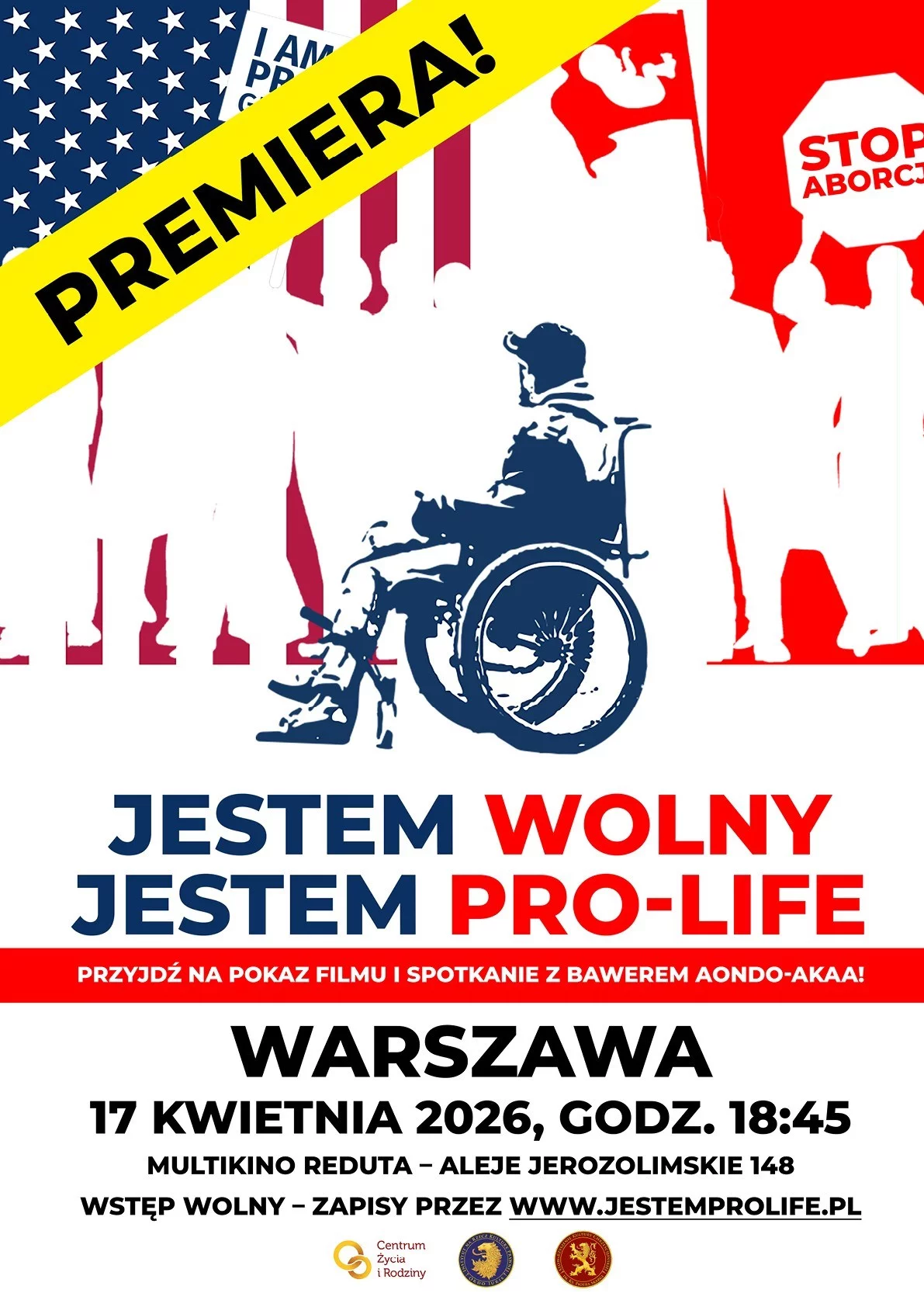 Plakat filmu "Jestem wolny. Jestem prolife"