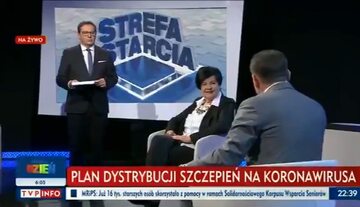 Joanna Senyszyn i Dominik Tarczyński w programie "Strefa Starcia"