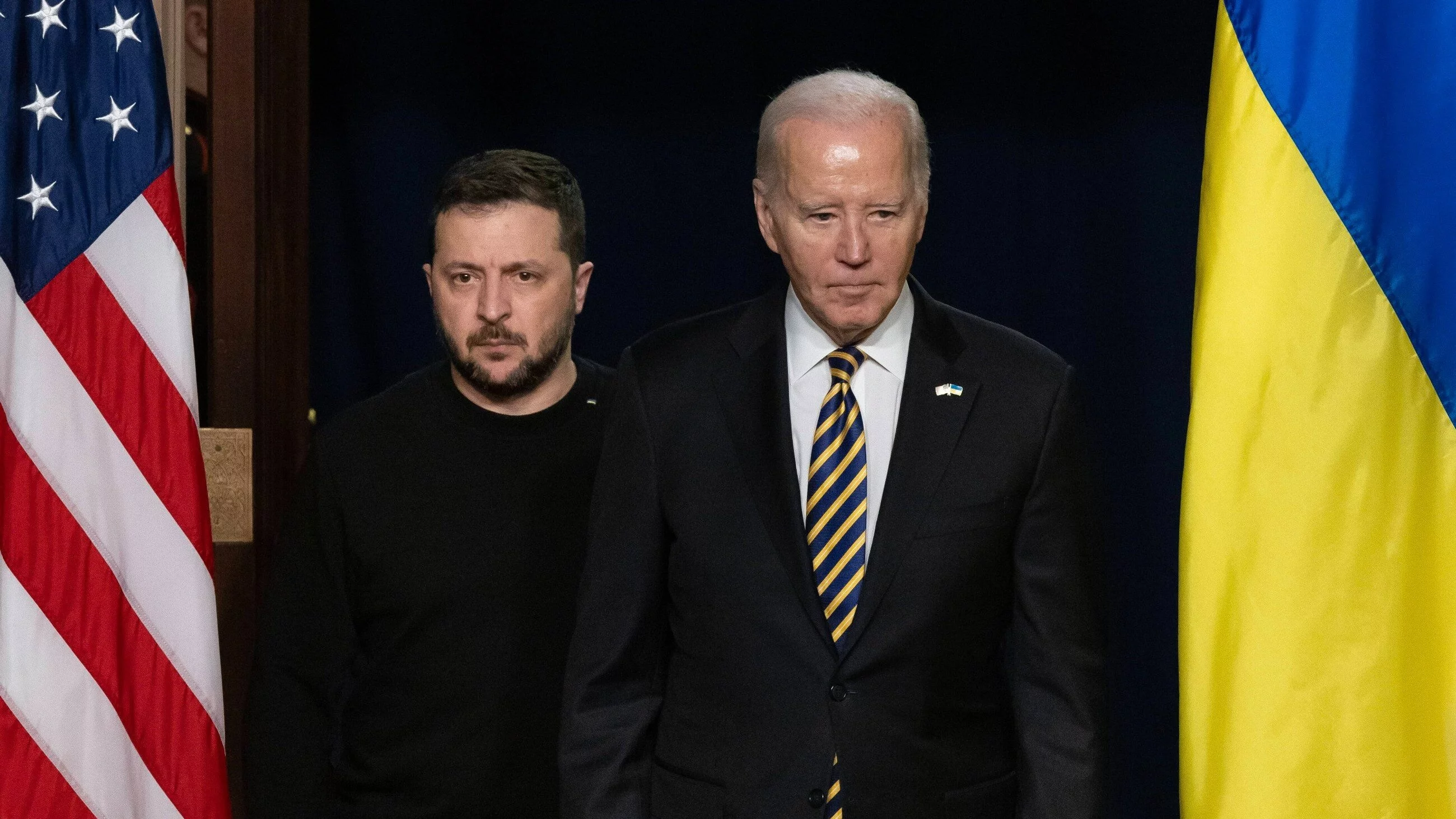 Prezydent Ukrainy Wołodymyr Zełenski i prezydent USA Joe Biden