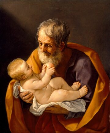 Józef i dzieciątko Jezus, obraz włoskiego malarza Guido Reniego.