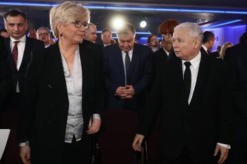 Julia Przyłębska i Jarosław Kaczyński podczas gali Człowieka Wolności 2017