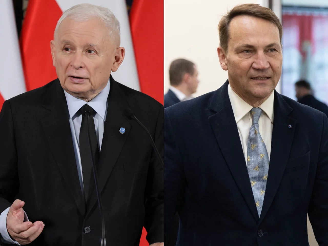 Jarosław Kaczyński i Radosław Sikorski